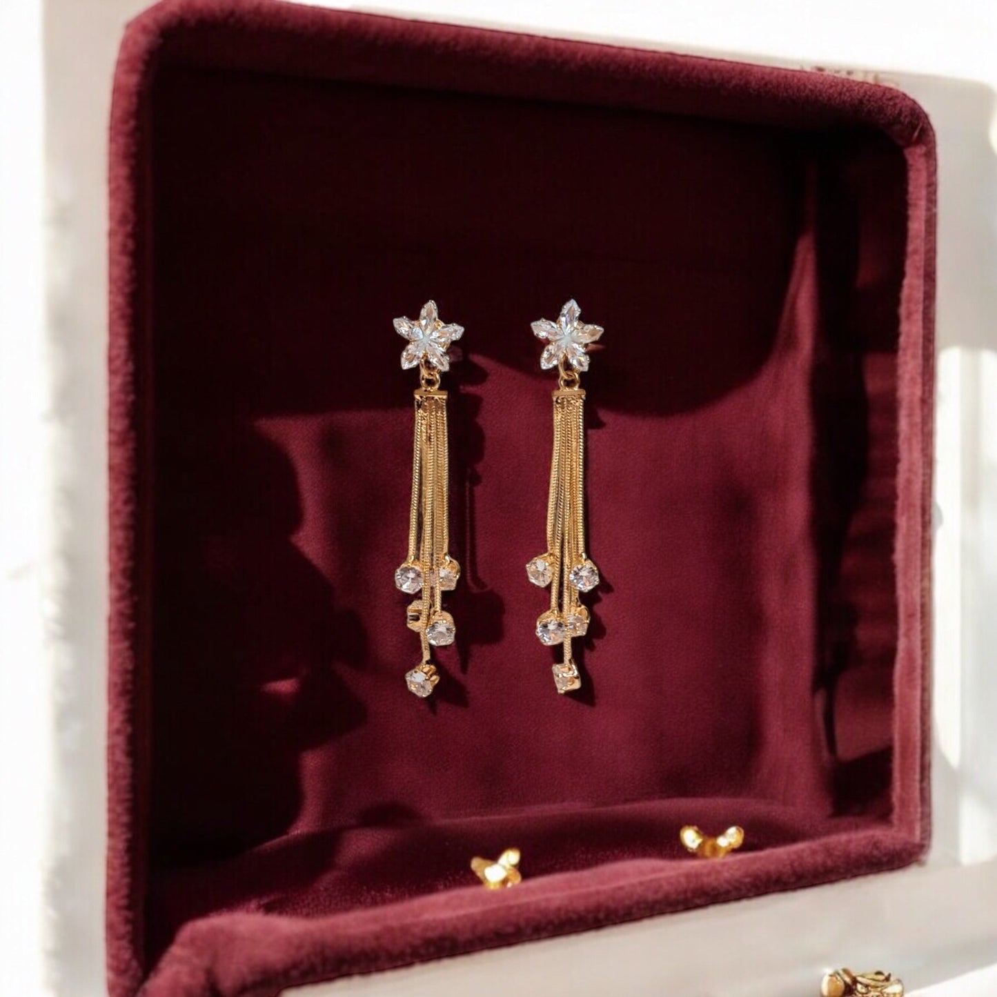 Delicate Gold Chain Drop Earrings