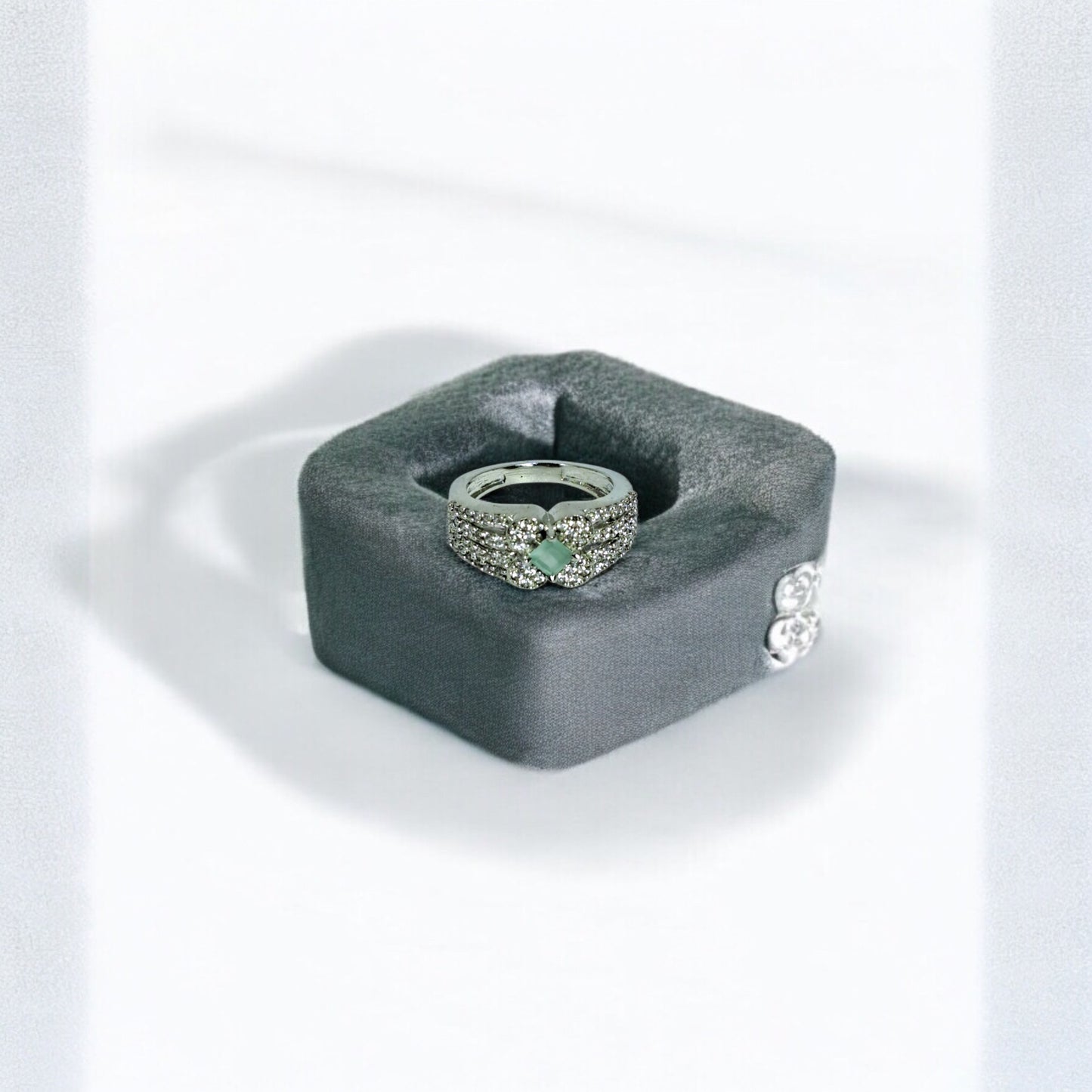 Emerald Accent Statement Ring