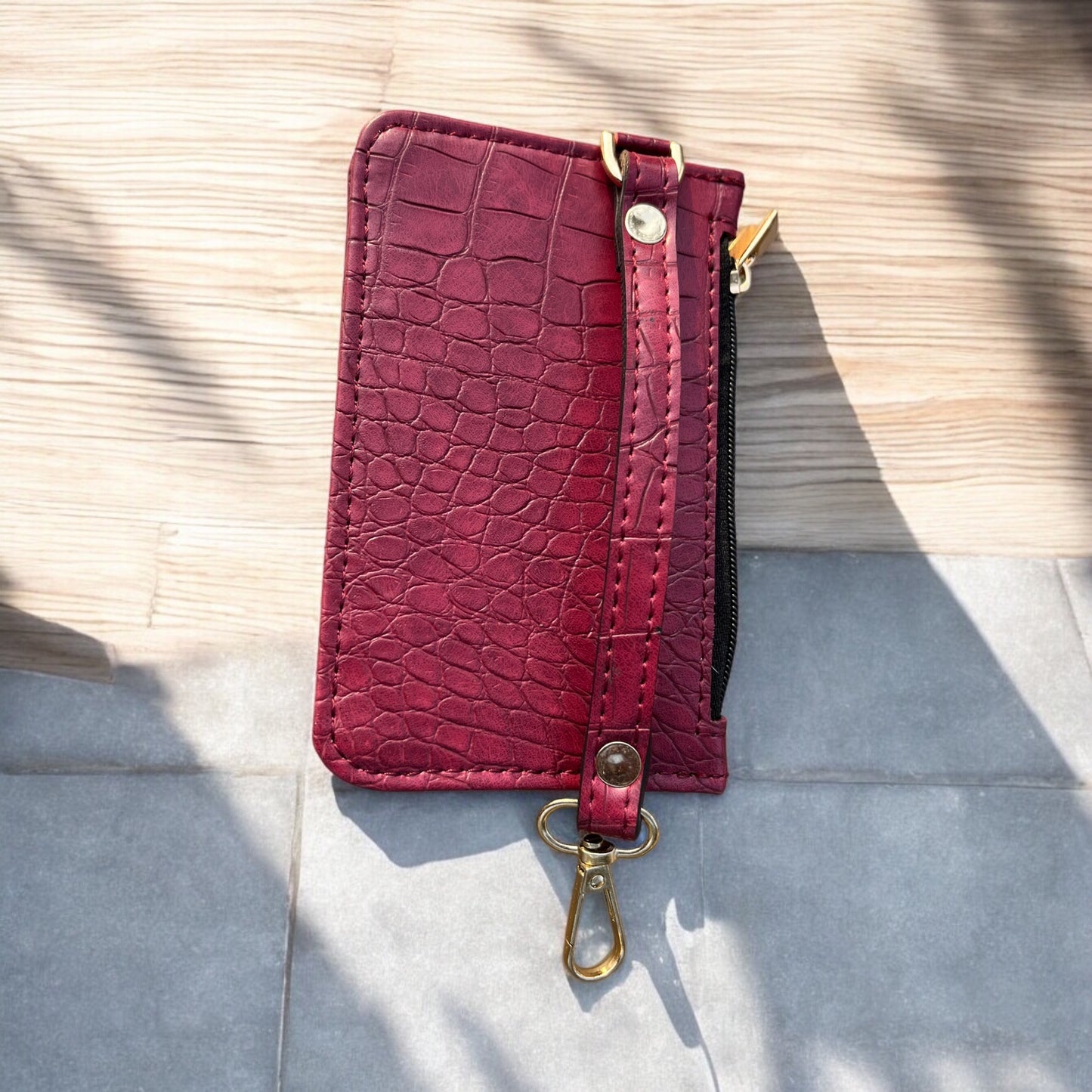 Crimson Luxe Card Holder