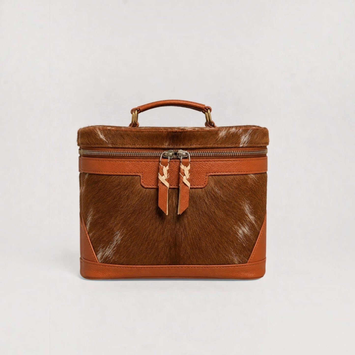 Luxury Hair-On Cowhide Leather Makeup & Vanity Case