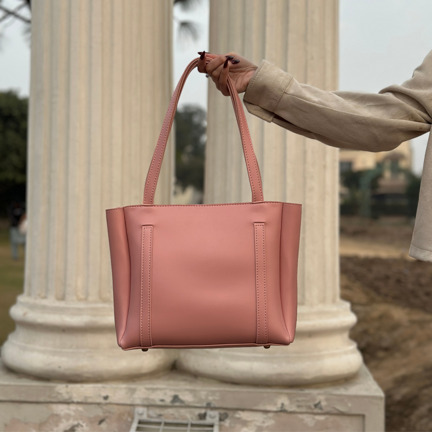 Blush Pink Tote with Inner Pouch
