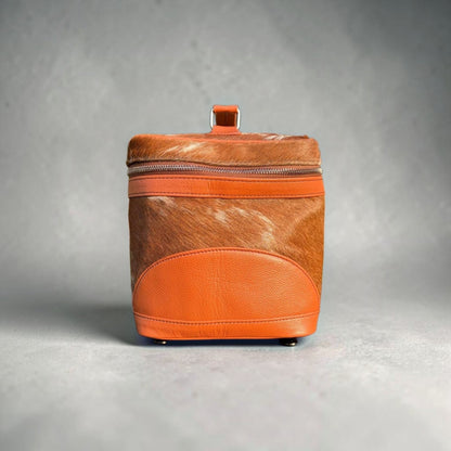 Luxury Hair-On Cowhide Leather Makeup & Vanity Case