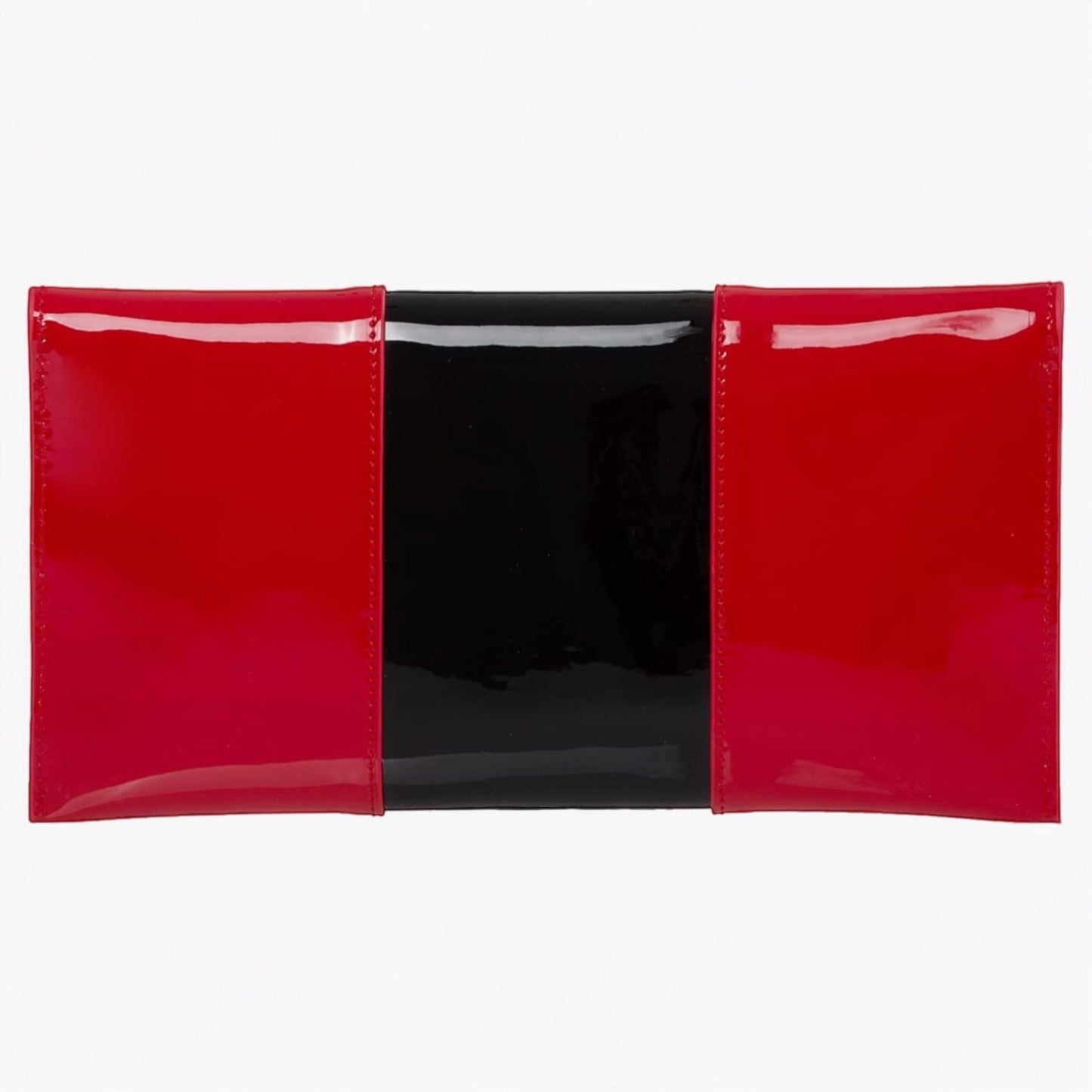 Red & Black Patent Clutch