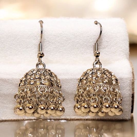 Elegant Silver Toned Jhumka Earrings