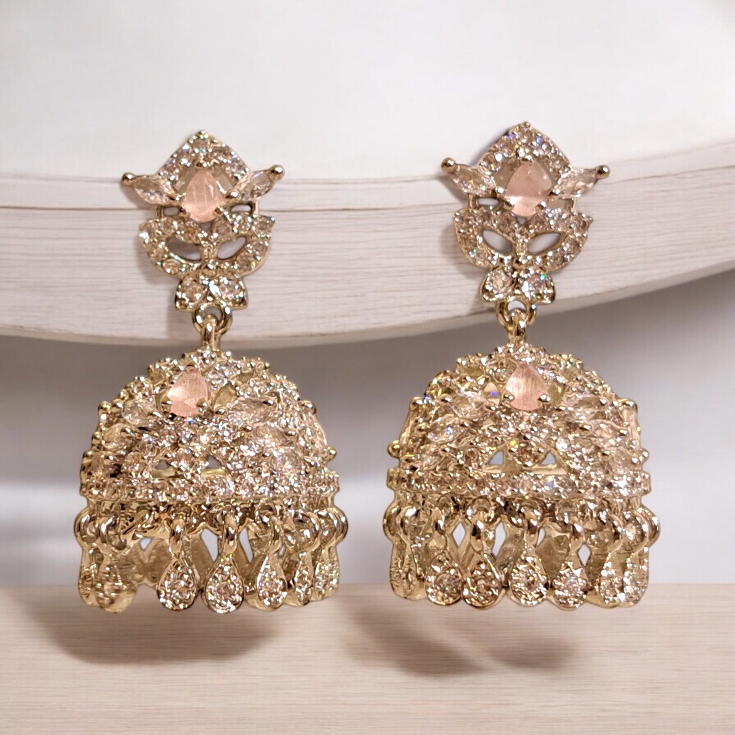 Crystal Studded Statement Jhumkas