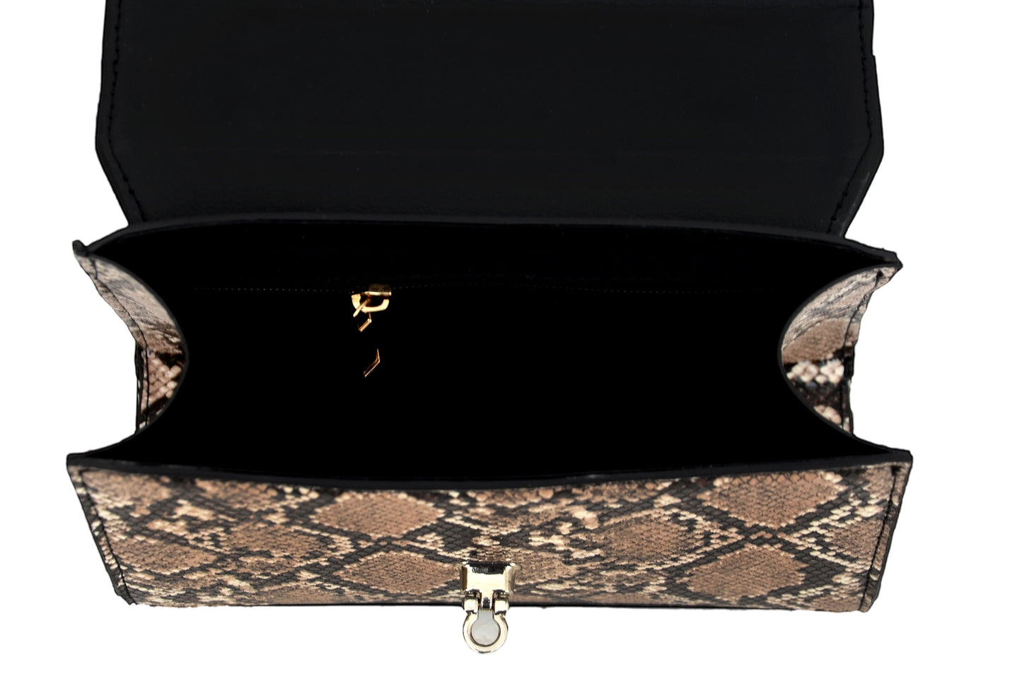 Chic Snake Print Bag with Chain Strap