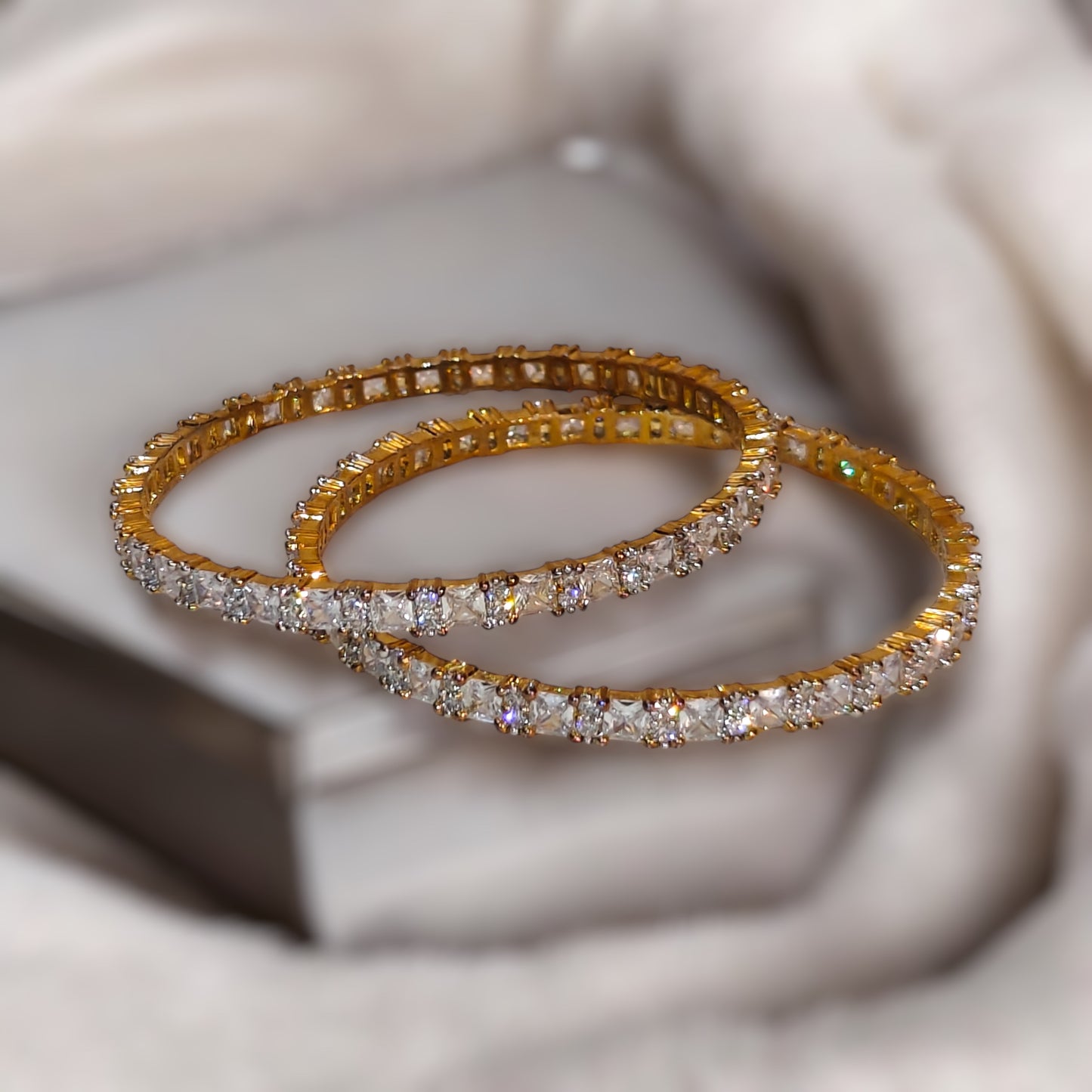 Gold-Plated Crystal Bangle