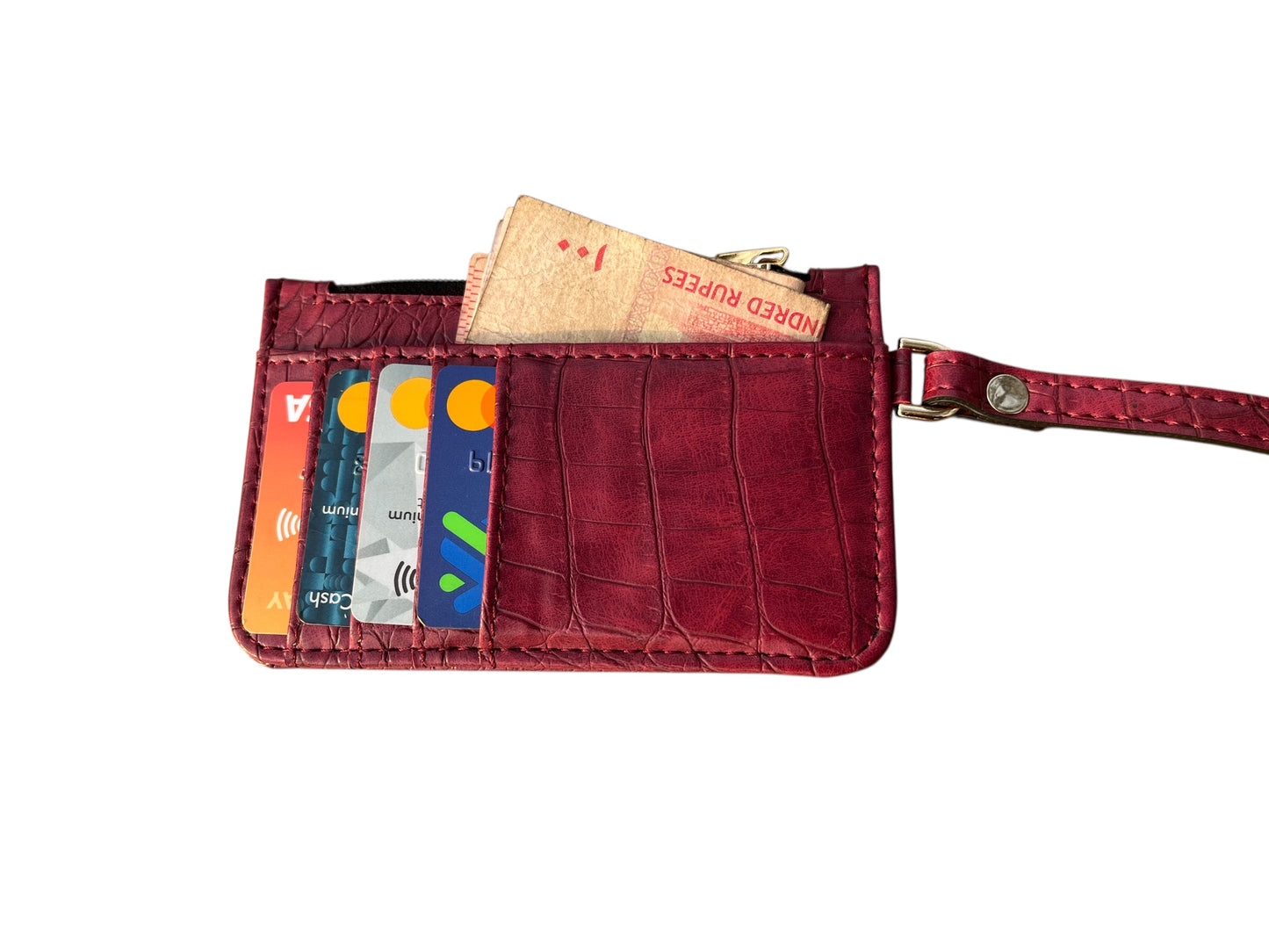 Crimson Luxe Card Holder