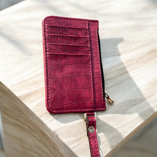 Crimson Luxe Card Holder